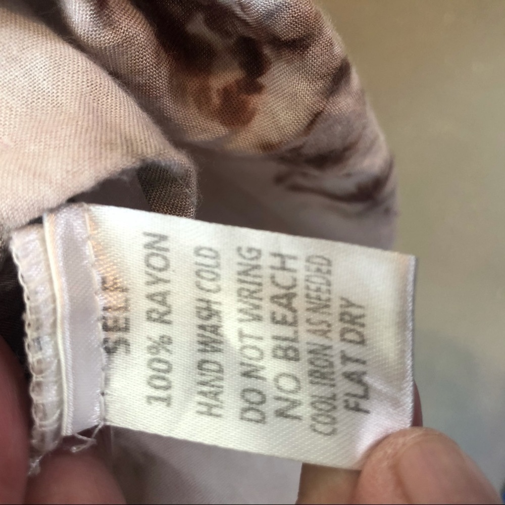 VIzio USA Brown & Tan Tie Die Bell Sleeves Tunic S - Picture 5 of 9
